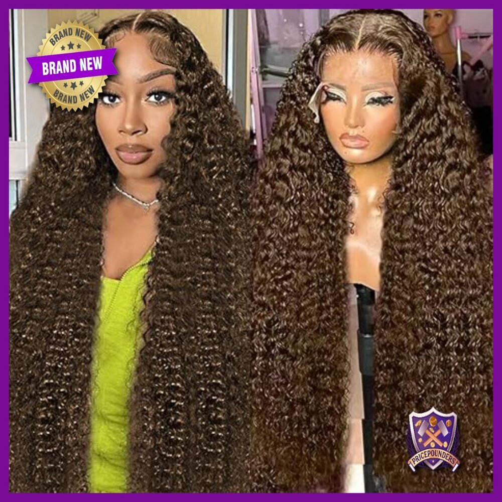 30 Inch Deep Wave Lace Front Wig Human Hair 220 Density 13x6 HD Lace
